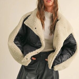 Women's Black and Cream Jacket